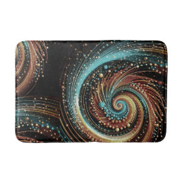 Alfombra de baño moderna cobre turquesa abstracta