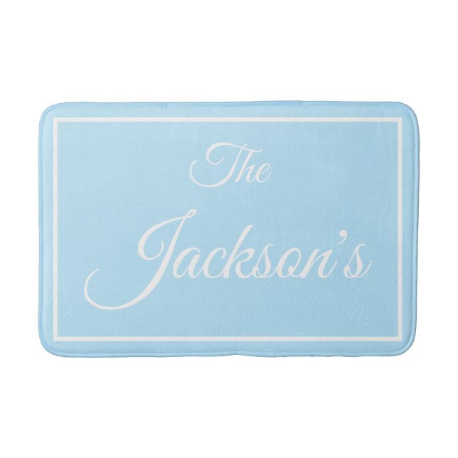 Alfombra de baño personalizada con apellido (Anverso)