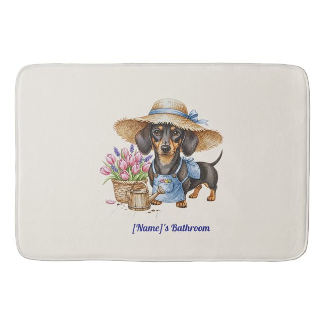 Alfombra de baño personalizada para Dachshund (Anverso)