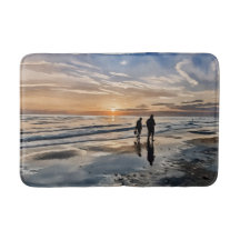 Alfombra de baño puesta de sol en la playa Siesta