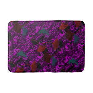 Alfombra de baño Purple Ginkgo Grunge