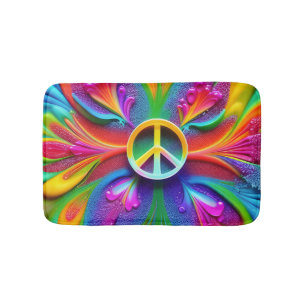 Alfombra de baño Retro Boho signo de paz hippie vi