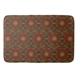 Alfombra de Baño Roja Verde Ornamentada