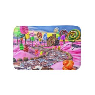Alfombra de baño rosada de Candyland