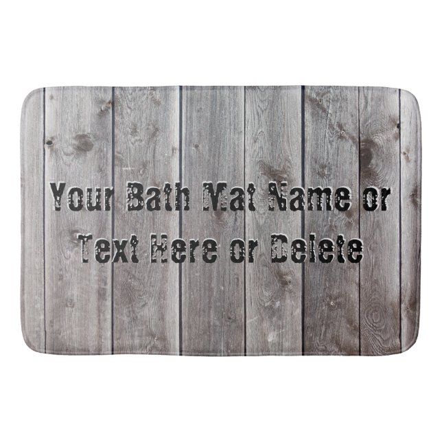 Alfombra de baño rústica personalizada para la cue (Anverso)