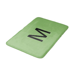 Alfombra de baño verde pistacho monogramada