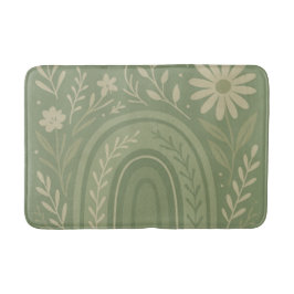 Alfombra de baño verde salvia Boho