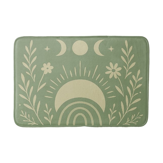 Alfombra de baño verde salvia celestial (Anverso)