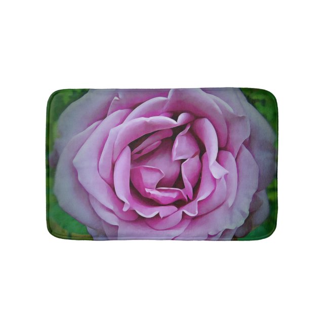 Alfombra de bathmat de arte Rosa morado (Anverso)