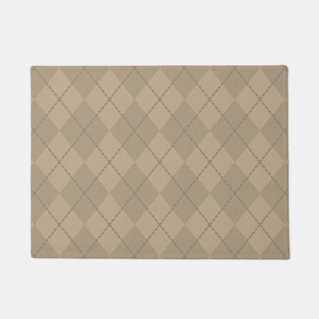 Alfombra de bienvenida Argyle marrón cacao (Anverso)