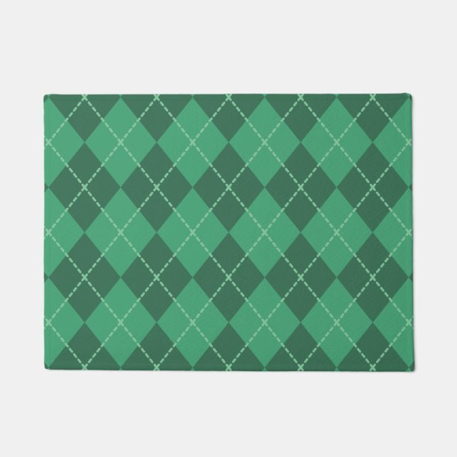 Alfombra de bienvenida Argyle Verde (Anverso)
