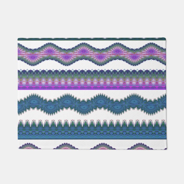 Alfombra de bienvenida Boho Zigzag  (Anverso)