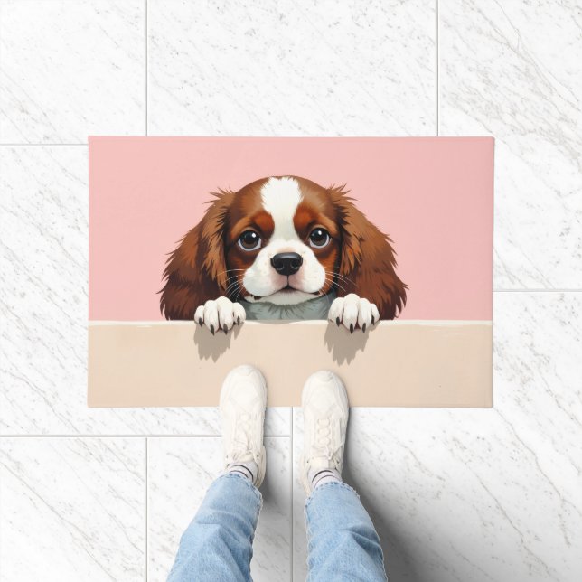 Alfombra de bienvenida con arte de Cavalier King C (Interior)