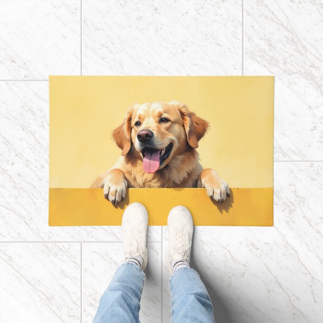 Alfombra de Bienvenida con Arte de Golden Retrieve (Interior)