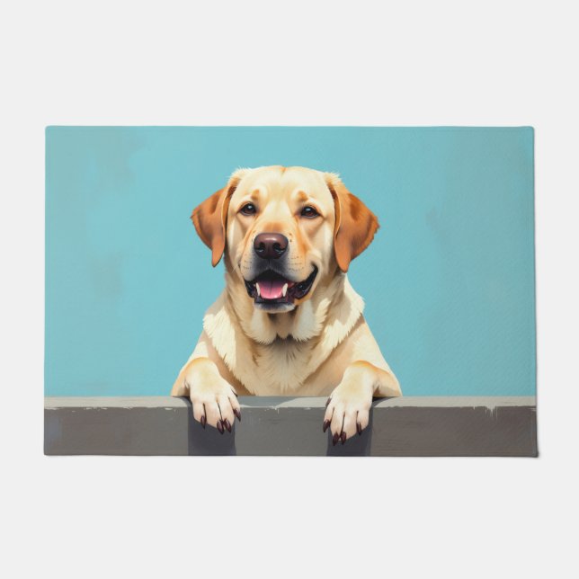 Alfombra de bienvenida con arte de Labrador Retrie (Anverso)