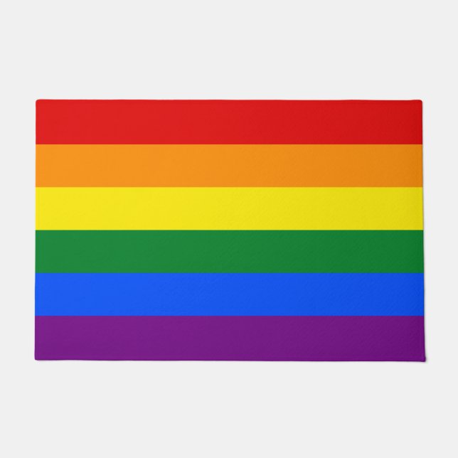 Alfombra de bienvenida con bandera arcoíris de org (Anverso)