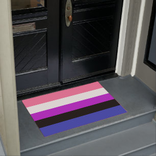 Alfombra de bienvenida con bandera de género fluid