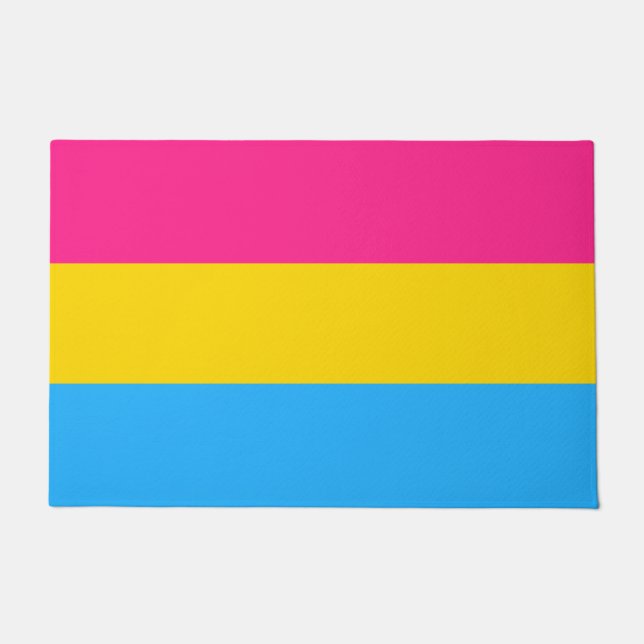 Alfombra de bienvenida con bandera pansexual (Anverso)