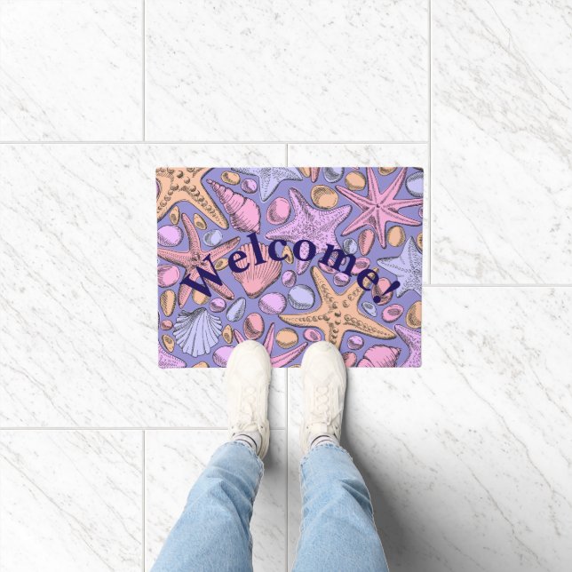 Alfombra de bienvenida con conchas de lavanda 18x2 (Interior)