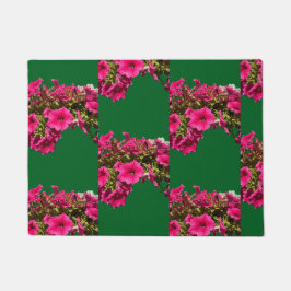 Alfombra de bienvenida con estampado floral rosa