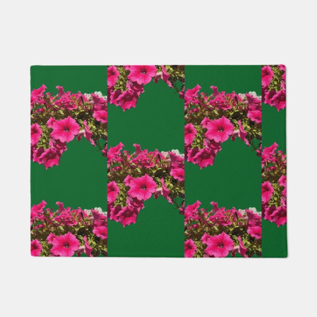 Alfombra de bienvenida con estampado floral rosa (Anverso)