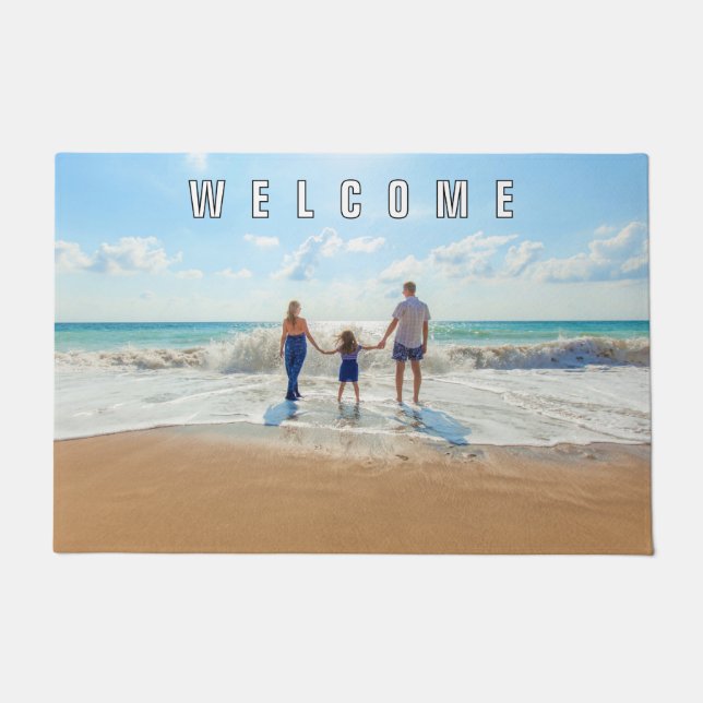 Alfombra de bienvenida con foto personalizada de d (Anverso)