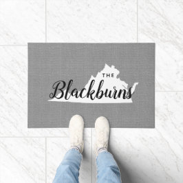 Alfombra de bienvenida con monograma de la familia