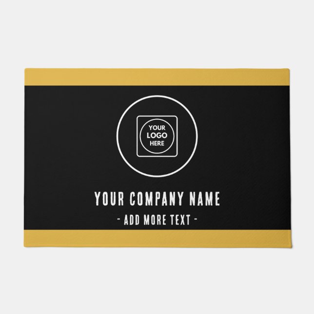 Alfombra de bienvenida con nombre de empresa negra (Anverso)