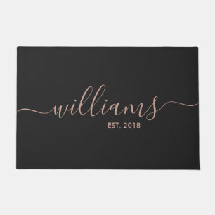 Alfombra de bienvenida con nombre de familia en ro