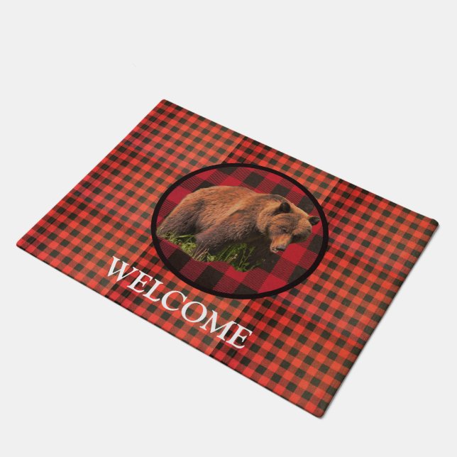 Alfombra de bienvenida con Oso Pardo a cuadros de  (Angular)
