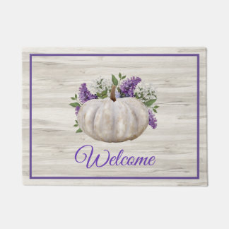 Alfombra de bienvenida de calabaza blanca