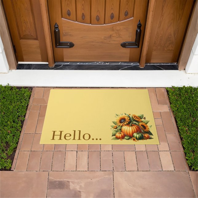 Alfombra de bienvenida de calabazas de otoño (Exterior)