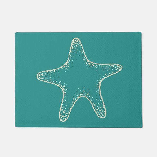 Alfombra de bienvenida de estrella de mar turquesa (Anverso)