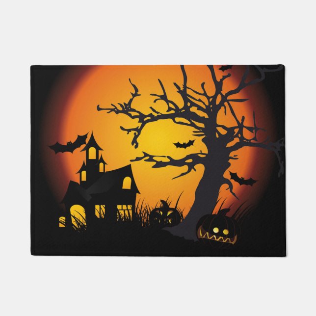 Alfombra de bienvenida de Halloween/Escenario embr (Anverso)