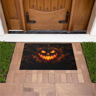 Alfombra de bienvenida de Jack-O'-Lantern con bril