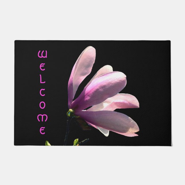 Alfombra de bienvenida de magnolia rosa (Anverso)