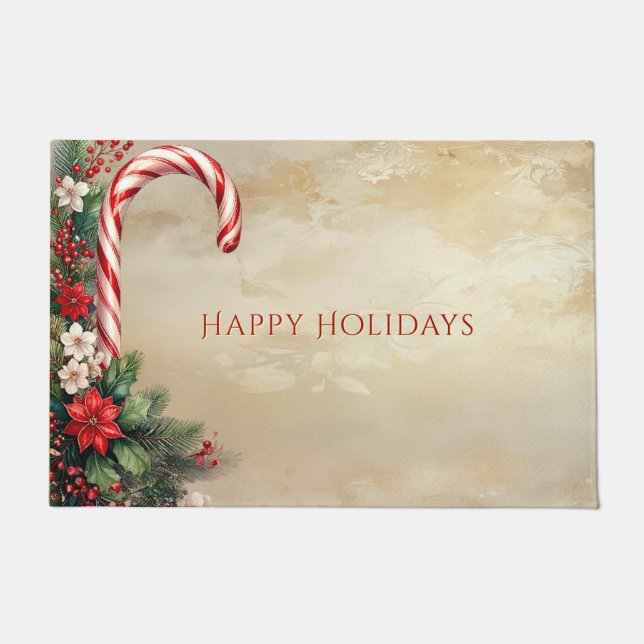 Alfombra de bienvenida de Navidad con forma de bas (Anverso)