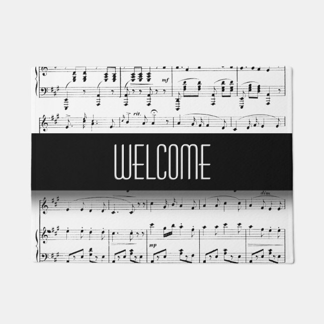 Alfombra de bienvenida de partitura blanca (Anverso)