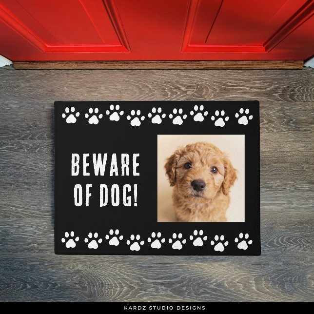 Alfombra de bienvenida de perro divertido lindo (Personalize with your own photo and choose a size.)