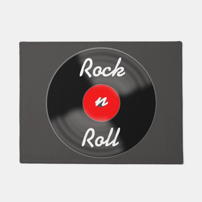 Alfombra de bienvenida de Rock N Roll de disco roj (Anverso)
