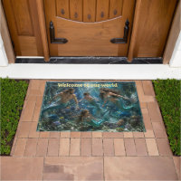 Alfombra de bienvenida de sirena familiar
