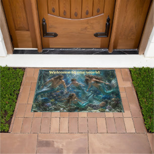 Alfombra de bienvenida de sirena familiar
