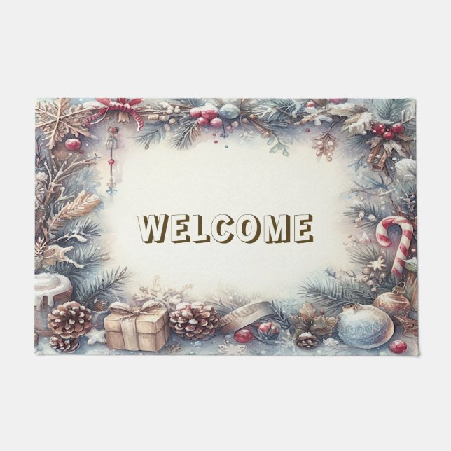 Alfombra de bienvenida de vacaciones de invierno (Anverso)