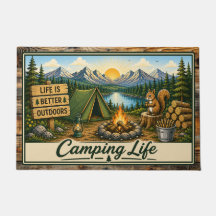 Alfombra de bienvenida de vida de camping