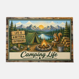 Alfombra de bienvenida de vida de camping