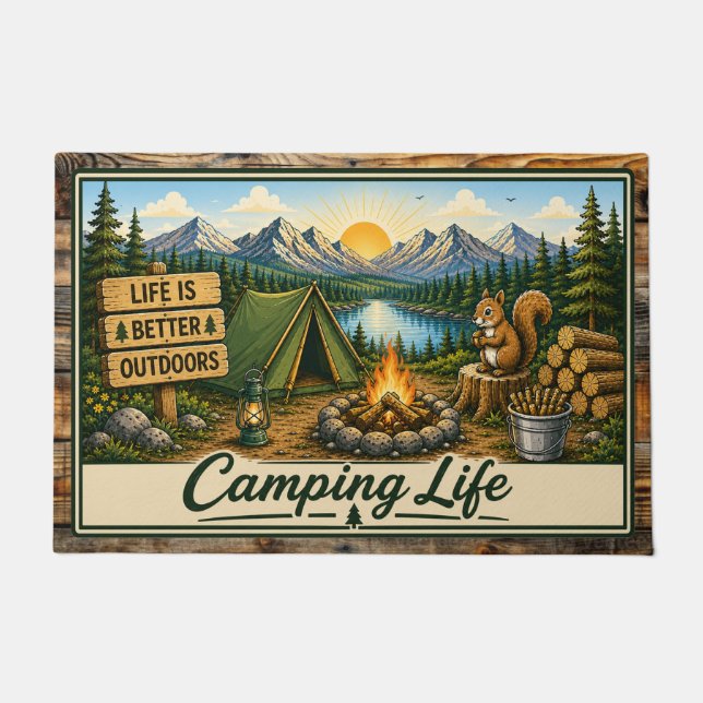 Alfombra de bienvenida de vida de camping (Anverso)