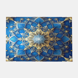 Alfombra de bienvenida decorativa azul de fiesta