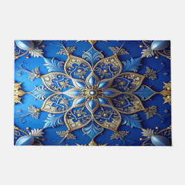 Alfombra de bienvenida decorativa azul de fiesta