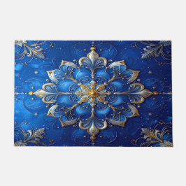 Alfombra de bienvenida decorativa azul de fiesta