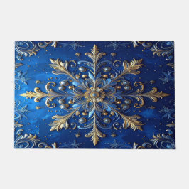 Alfombra de bienvenida decorativa azul de fiesta